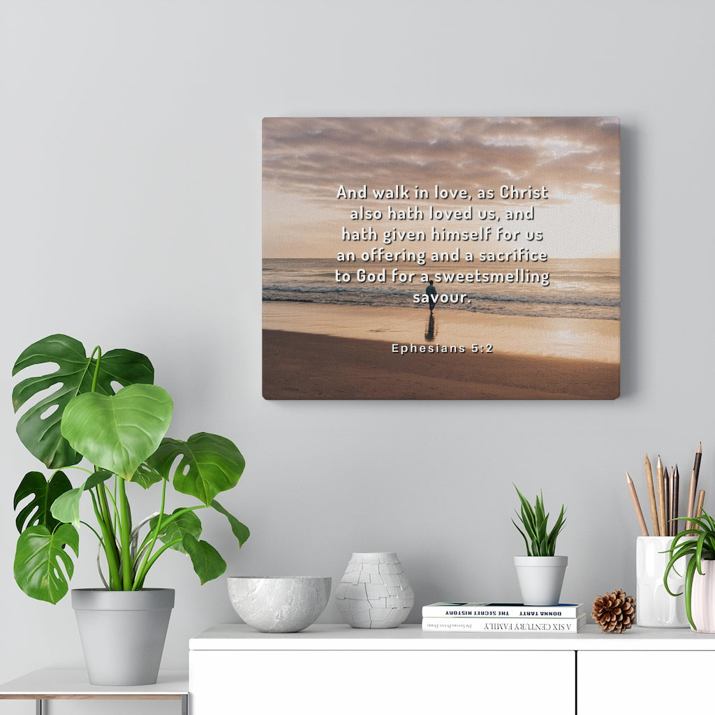 Scripture Walls Walk In Love Ephesians 5:2 Bible Verse Canvas Christian Wall Art Ready to Hang Unframed-Express Your Love Gifts