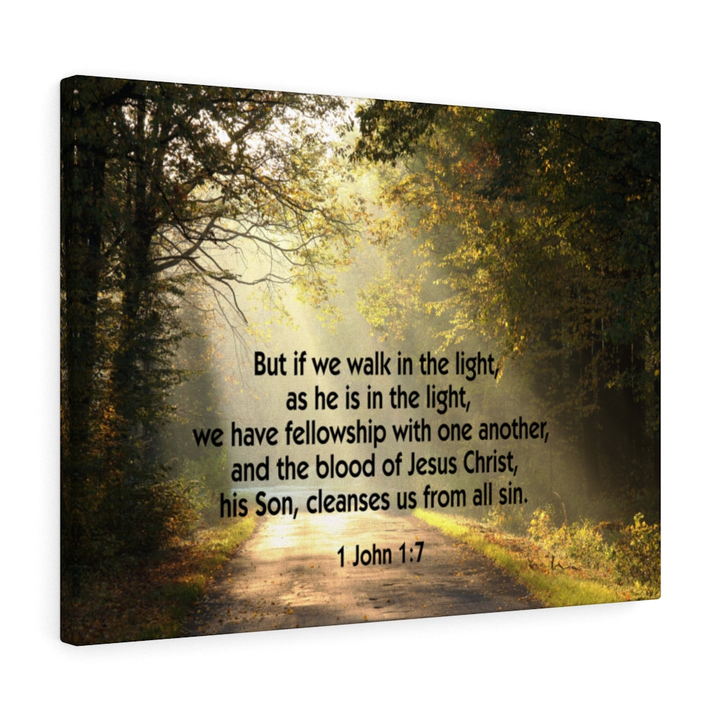 Scripture Walls Walk in The Light 1 John 1:7 Bible Verse Canvas Christian Wall Art Ready to Hang Unframed-Express Your Love Gifts