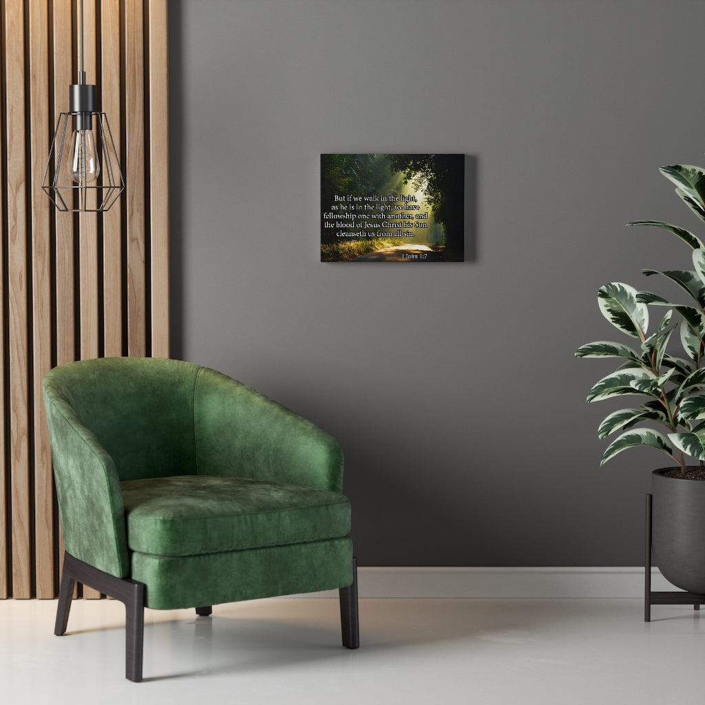 Scripture Walls Walk in The Light 1 John 1:7 Bible Verse Canvas Christian Wall Art Ready to Hang Unframed-Express Your Love Gifts