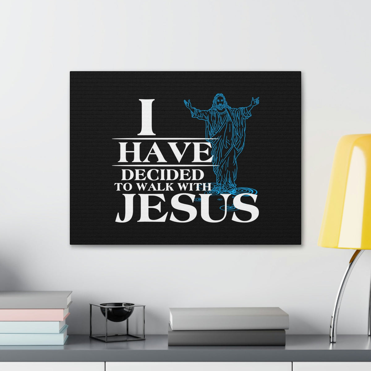Scripture Walls Walk With Jesus Philippians 3:17 Blue Christian Wall Art Bible Verse Print Ready to Hang Unframed-Express Your Love Gifts