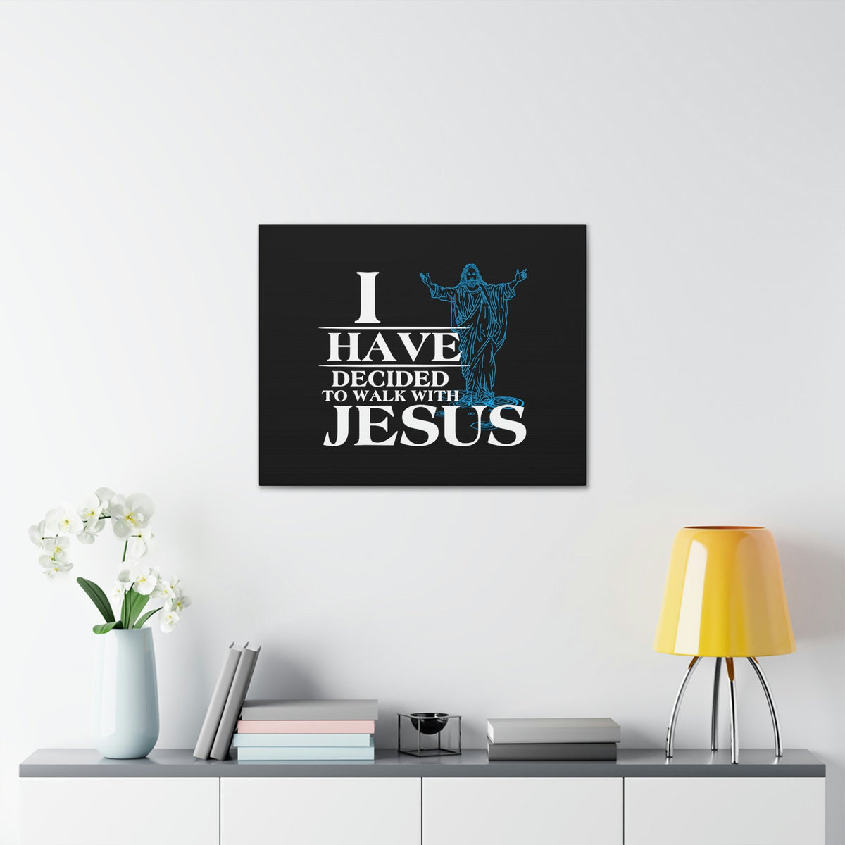 Scripture Walls Walk With Jesus Philippians 3:17 Blue Christian Wall Art Bible Verse Print Ready to Hang Unframed-Express Your Love Gifts