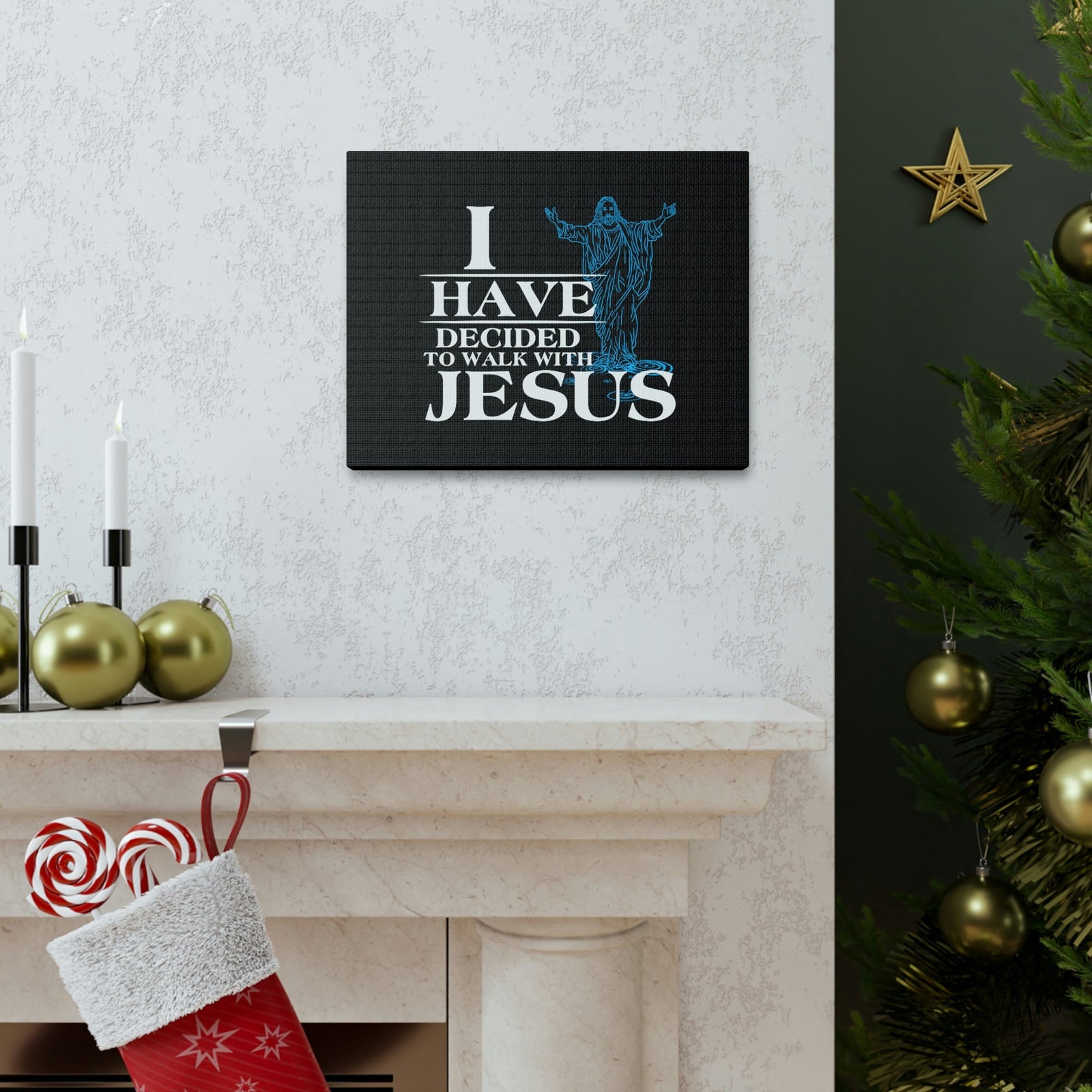 Scripture Walls Walk With Jesus Philippians 3:17 Blue Christian Wall Art Bible Verse Print Ready to Hang Unframed-Express Your Love Gifts