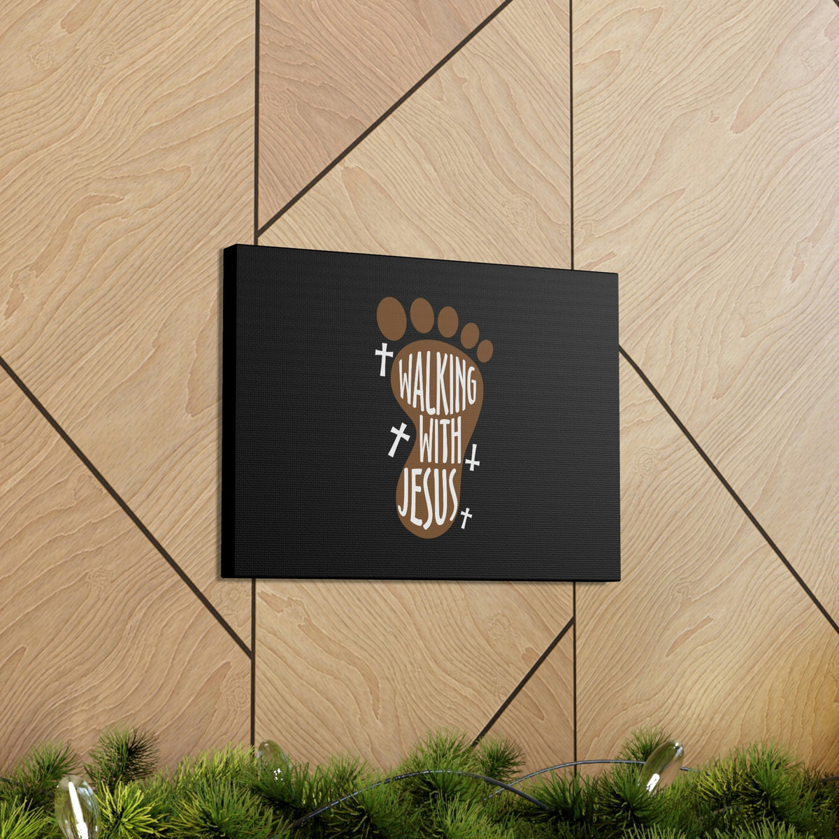 Scripture Walls Walking With Jesus Colossians 2:6 Footprint Christian Wall Art Bible Verse Print Ready to Hang Unframed-Express Your Love Gifts