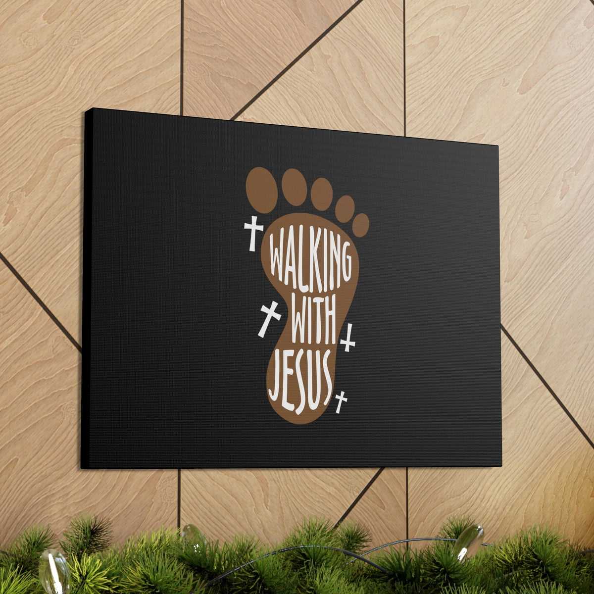 Scripture Walls Walking With Jesus Colossians 2:6 Footprint Christian Wall Art Bible Verse Print Ready to Hang Unframed-Express Your Love Gifts