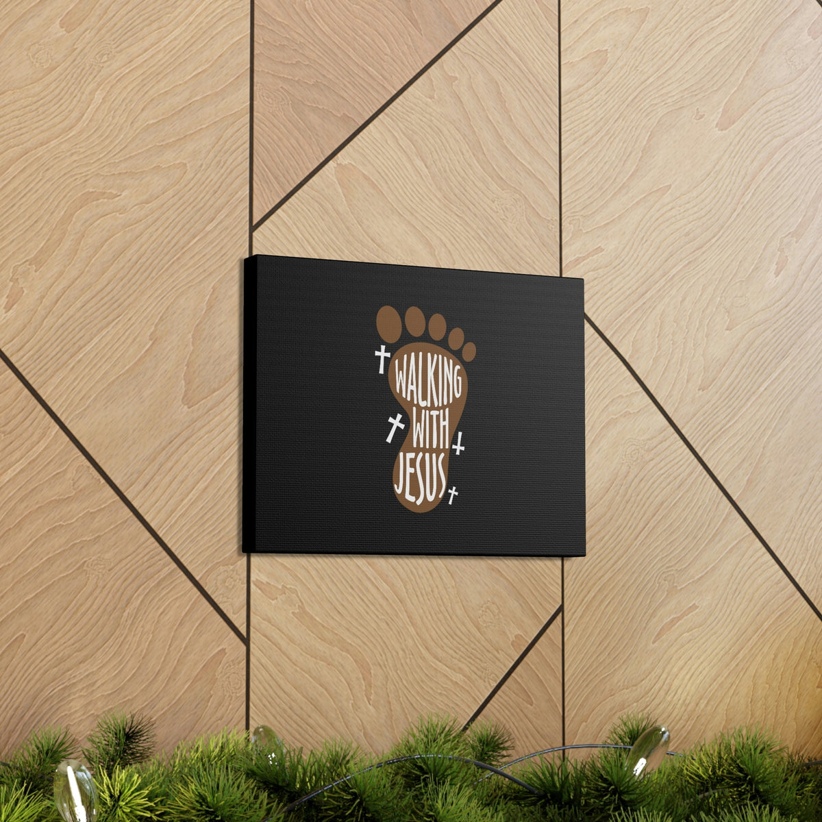 Scripture Walls Walking With Jesus Colossians 2:6 Footprint Christian Wall Art Bible Verse Print Ready to Hang Unframed-Express Your Love Gifts