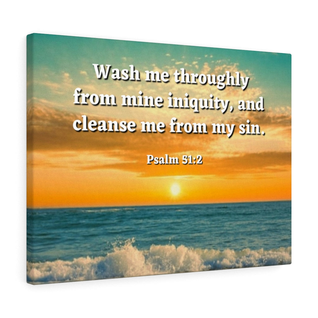 Scripture Walls Washed Away Psalm 51:2 Bible Verse Canvas Christian Wall Art Ready to Hang Unframed-Express Your Love Gifts