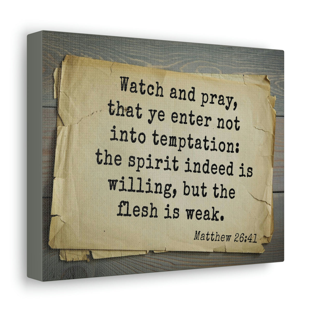 Scripture Walls Watch And Pray Matthew 26:41 Bible Verse Canvas Christian Wall Art Bible Verse Print Ready To Hang Unframed-Express Your Love Gifts