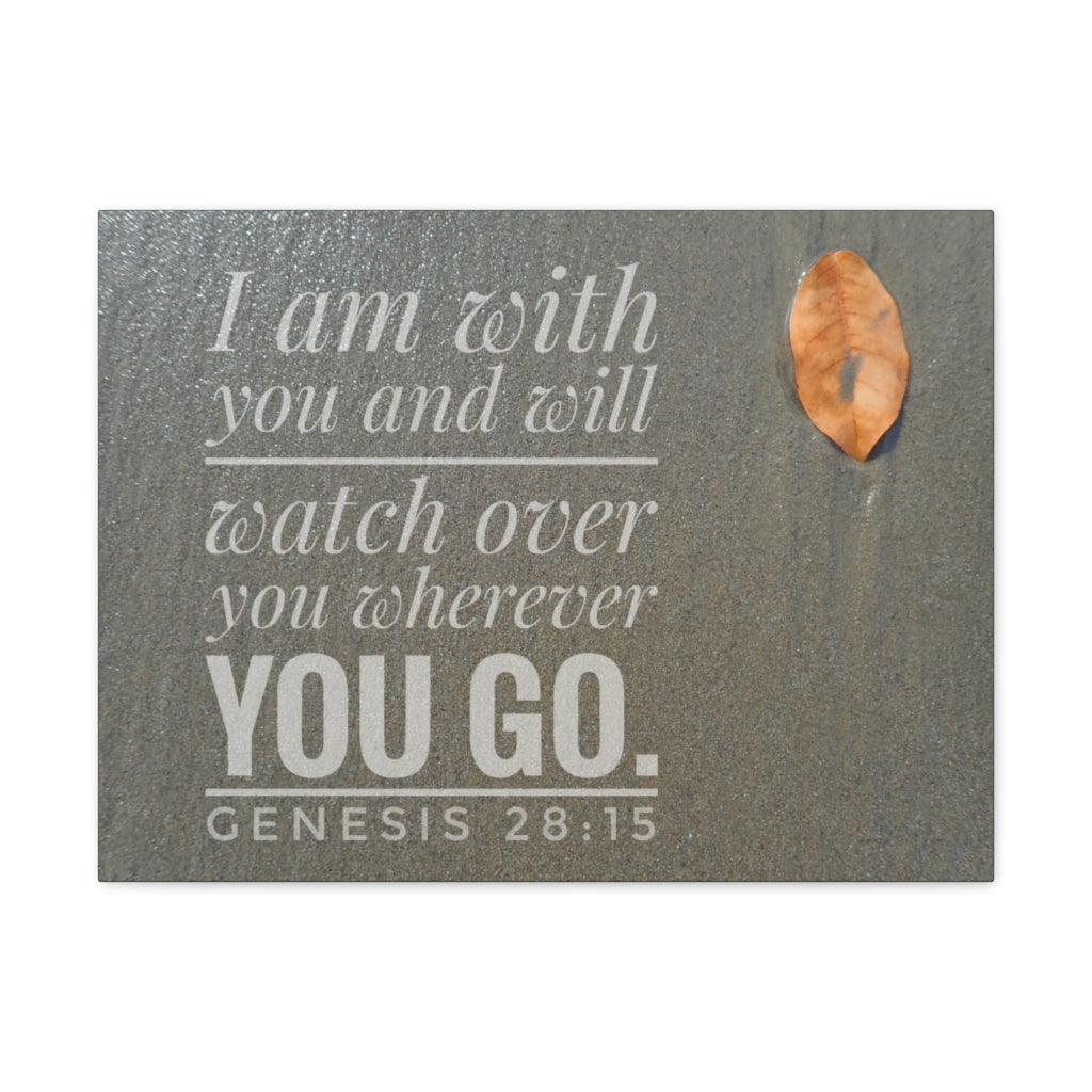 Scripture Walls Watch Over You Genesis 28:15 Bible Verse Canvas Christian Wall Art Ready to Hang Unframed-Express Your Love Gifts
