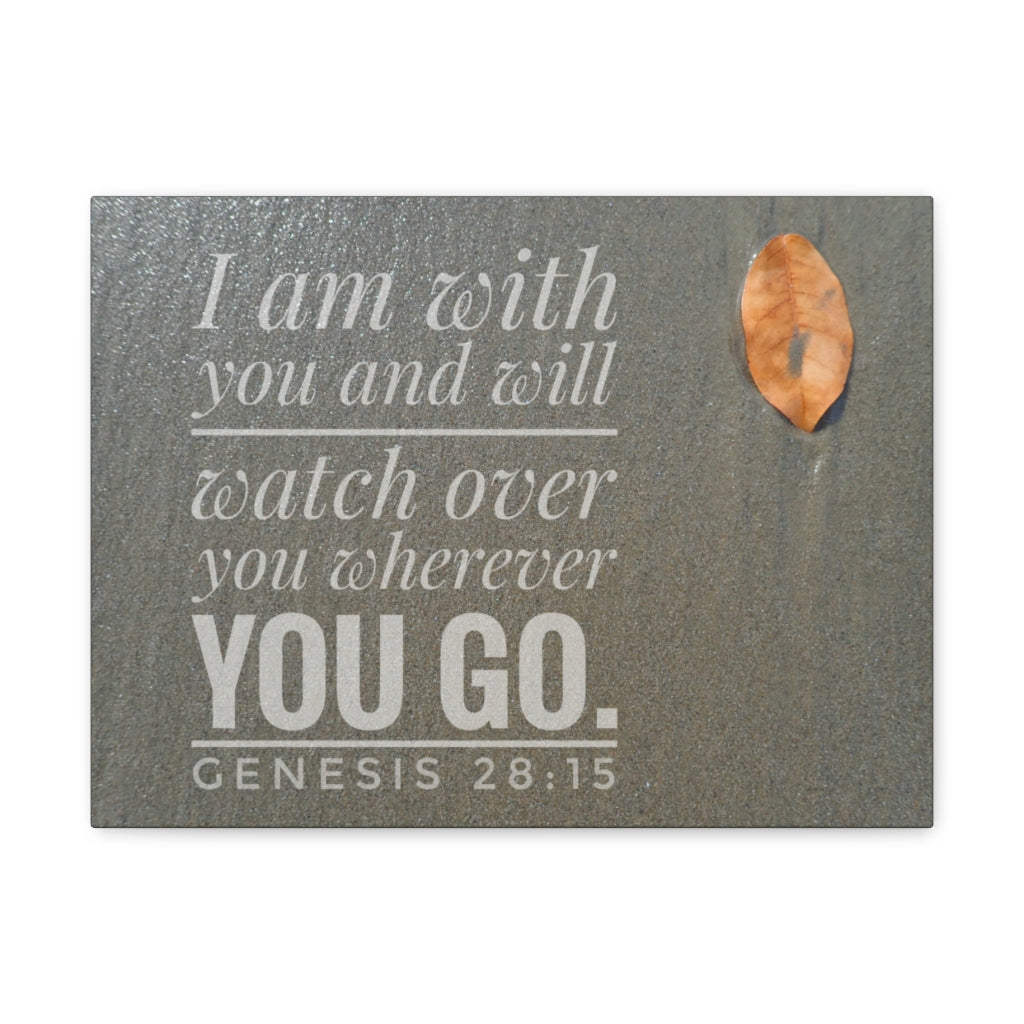 Scripture Walls Watch Over You Genesis 28:15 Bible Verse Canvas Christian Wall Art Ready to Hang Unframed-Express Your Love Gifts