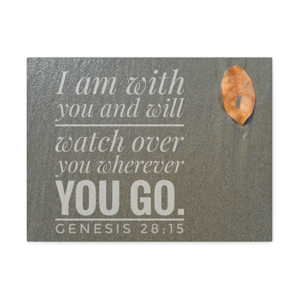 Scripture Walls Watch Over You Genesis 28:15 Bible Verse Canvas Christian Wall Art Ready to Hang Unframed-Express Your Love Gifts