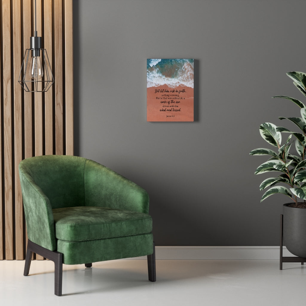 Scripture Walls Wave of the Sea James 1:6 Bible Verse Canvas Christian Wall Art Ready to Hang Unframed-Express Your Love Gifts