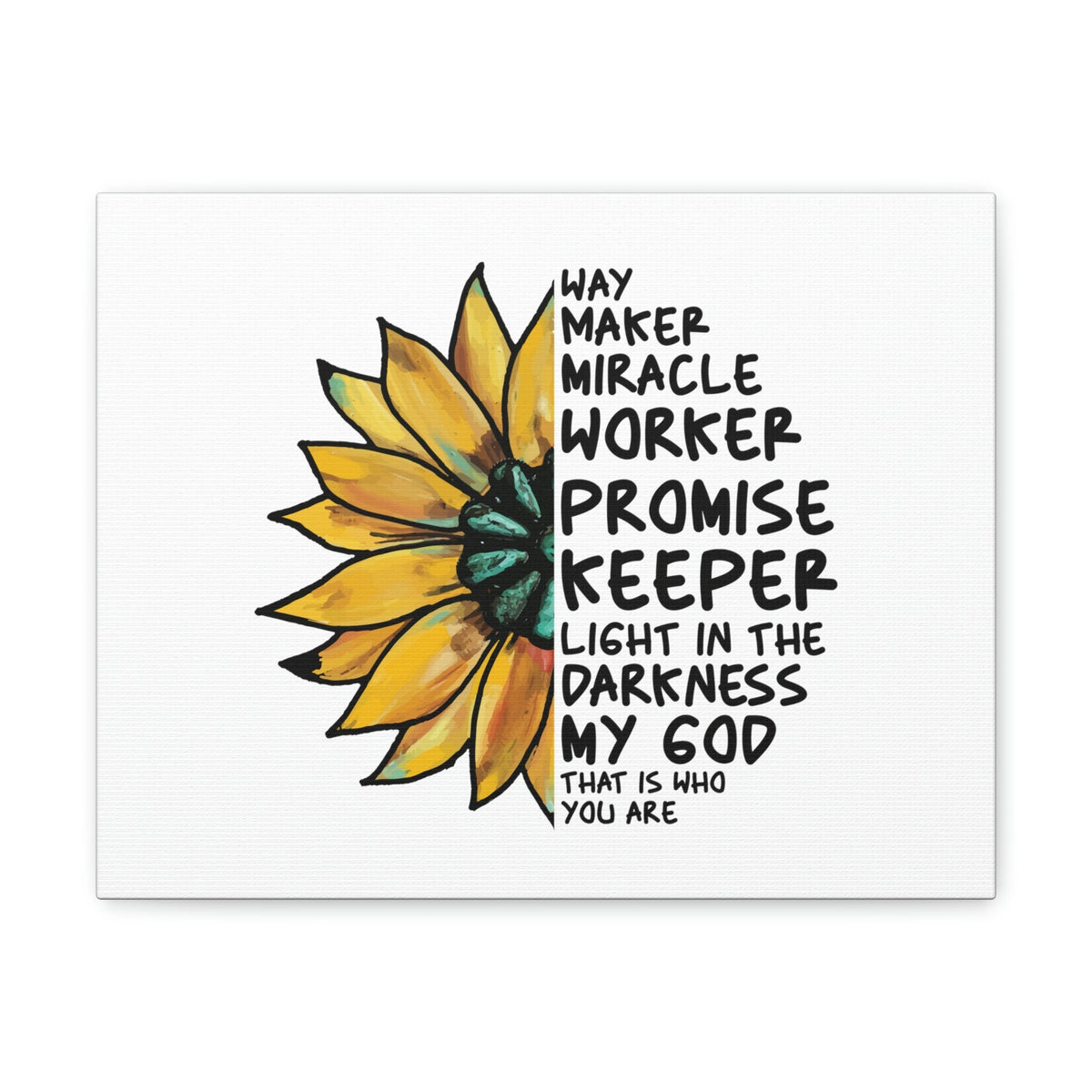 Scripture Walls Way Maker, Miracle Worker 1 John 1:5 Yellow Flower Christian Wall Art Bible Verse Print Ready to Hang Unframed-Express Your Love Gifts