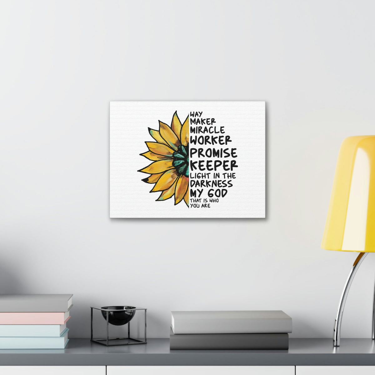 Scripture Walls Way Maker, Miracle Worker 1 John 1:5 Yellow Flower Christian Wall Art Bible Verse Print Ready to Hang Unframed-Express Your Love Gifts