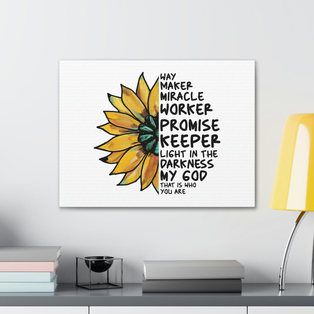 Scripture Walls Way Maker, Miracle Worker 1 John 1:5 Yellow Flower Christian Wall Art Bible Verse Print Ready to Hang Unframed-Express Your Love Gifts