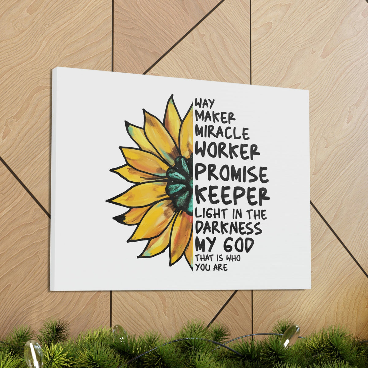 Scripture Walls Way Maker, Miracle Worker 1 John 1:5 Yellow Flower Christian Wall Art Bible Verse Print Ready to Hang Unframed-Express Your Love Gifts
