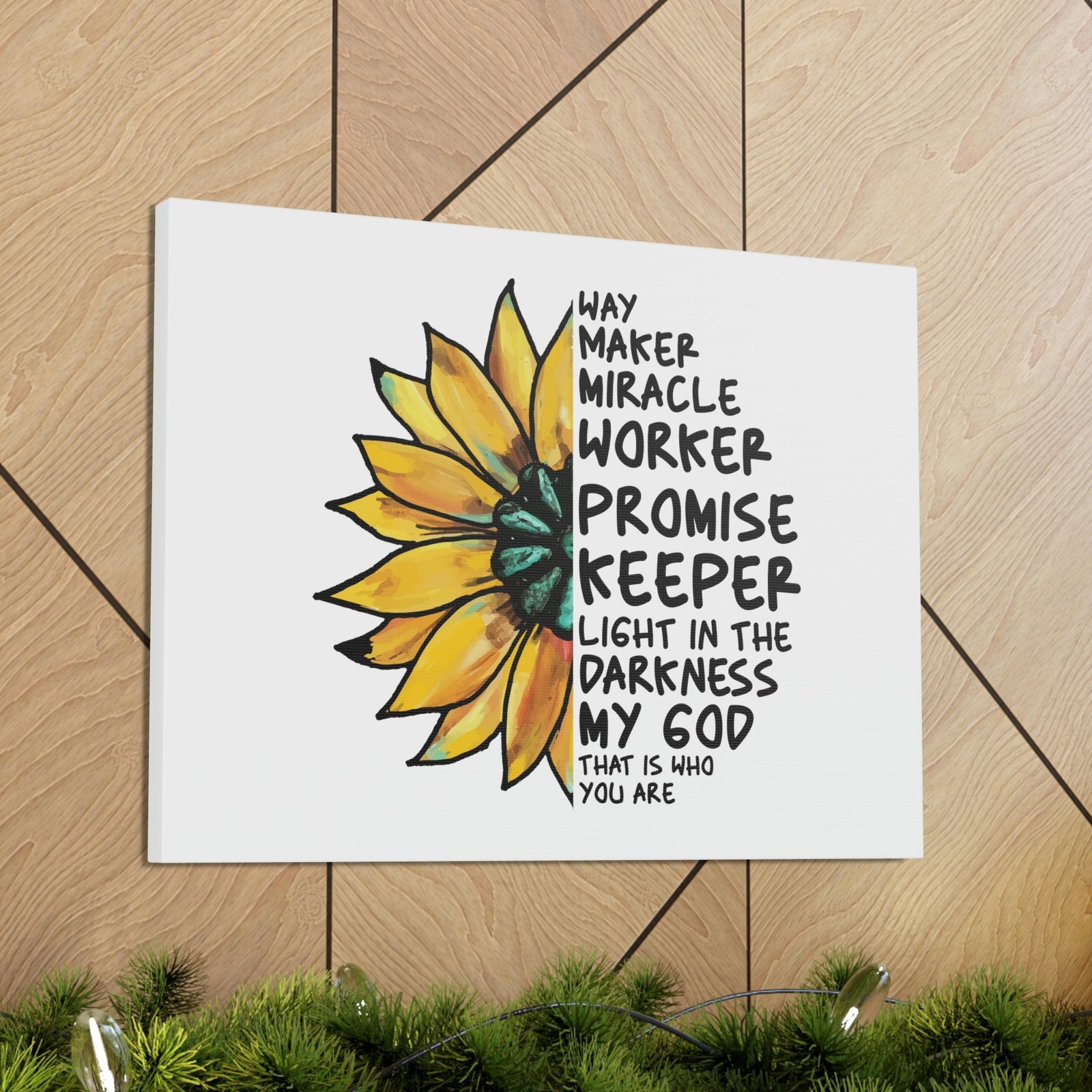 Scripture Walls Way Maker, Miracle Worker 1 John 1:5 Yellow Flower Christian Wall Art Bible Verse Print Ready to Hang Unframed-Express Your Love Gifts