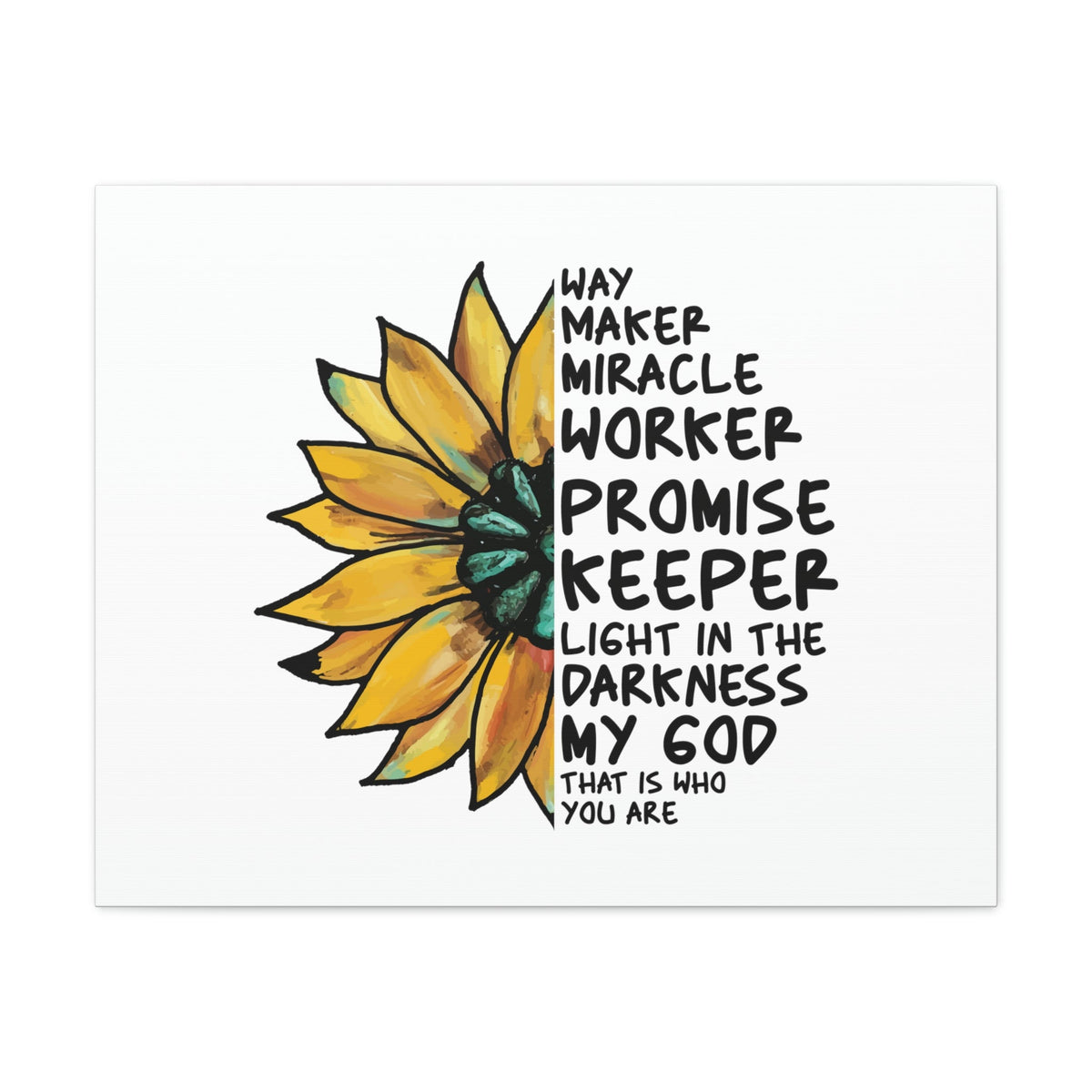 Scripture Walls Way Maker, Miracle Worker 1 John 1:5 Yellow Flower Christian Wall Art Bible Verse Print Ready to Hang Unframed-Express Your Love Gifts