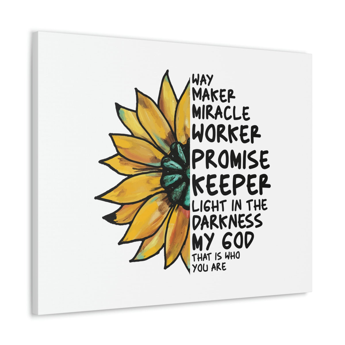Scripture Walls Way Maker, Miracle Worker 1 John 1:5 Yellow Flower Christian Wall Art Bible Verse Print Ready to Hang Unframed-Express Your Love Gifts