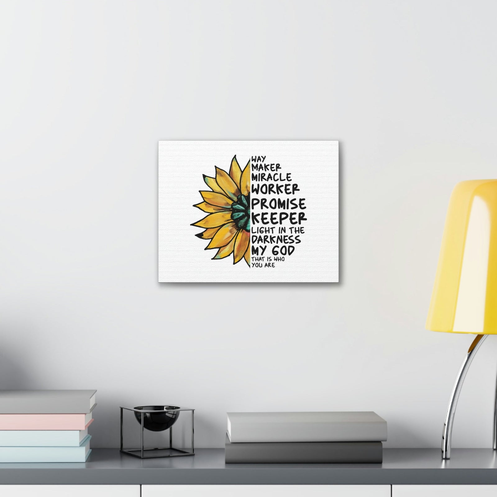Scripture Walls Way Maker, Miracle Worker 1 John 1:5 Yellow Flower Christian Wall Art Bible Verse Print Ready to Hang Unframed-Express Your Love Gifts