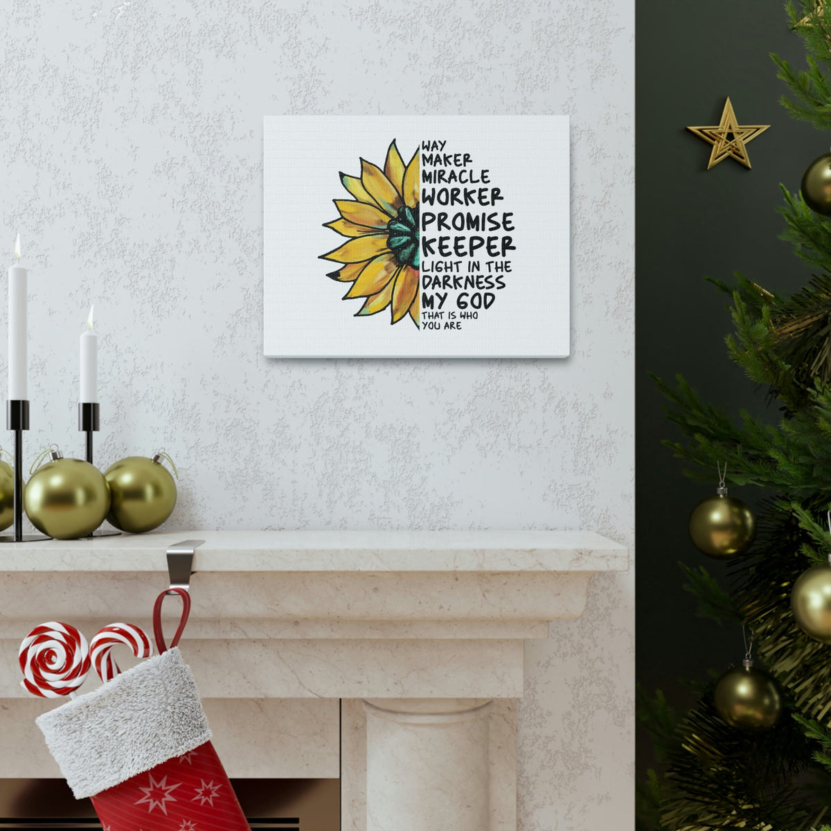 Scripture Walls Way Maker, Miracle Worker 1 John 1:5 Yellow Flower Christian Wall Art Bible Verse Print Ready to Hang Unframed-Express Your Love Gifts