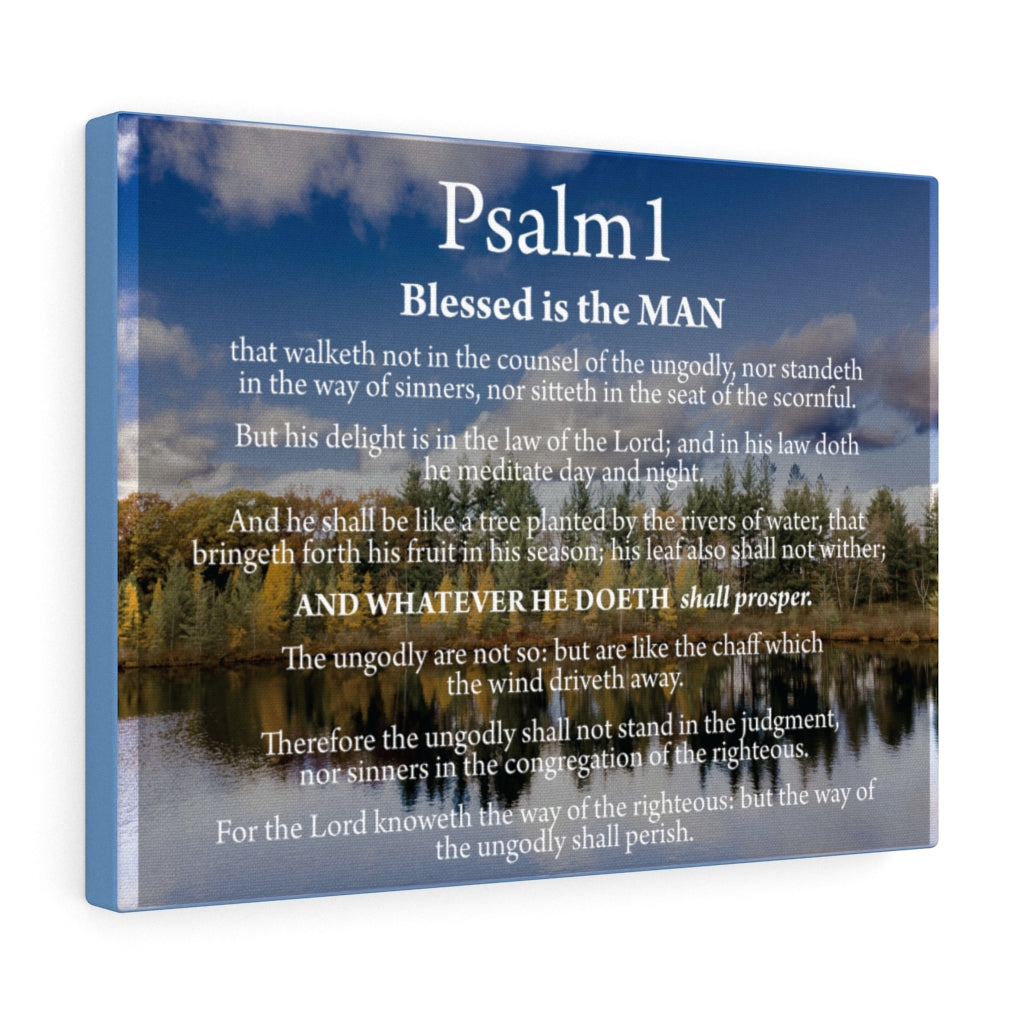 Scripture Walls Way to Righteousness Psalm 1 Bible Verse Canvas Christian Wall Art Ready to Hang Unframed-Express Your Love Gifts