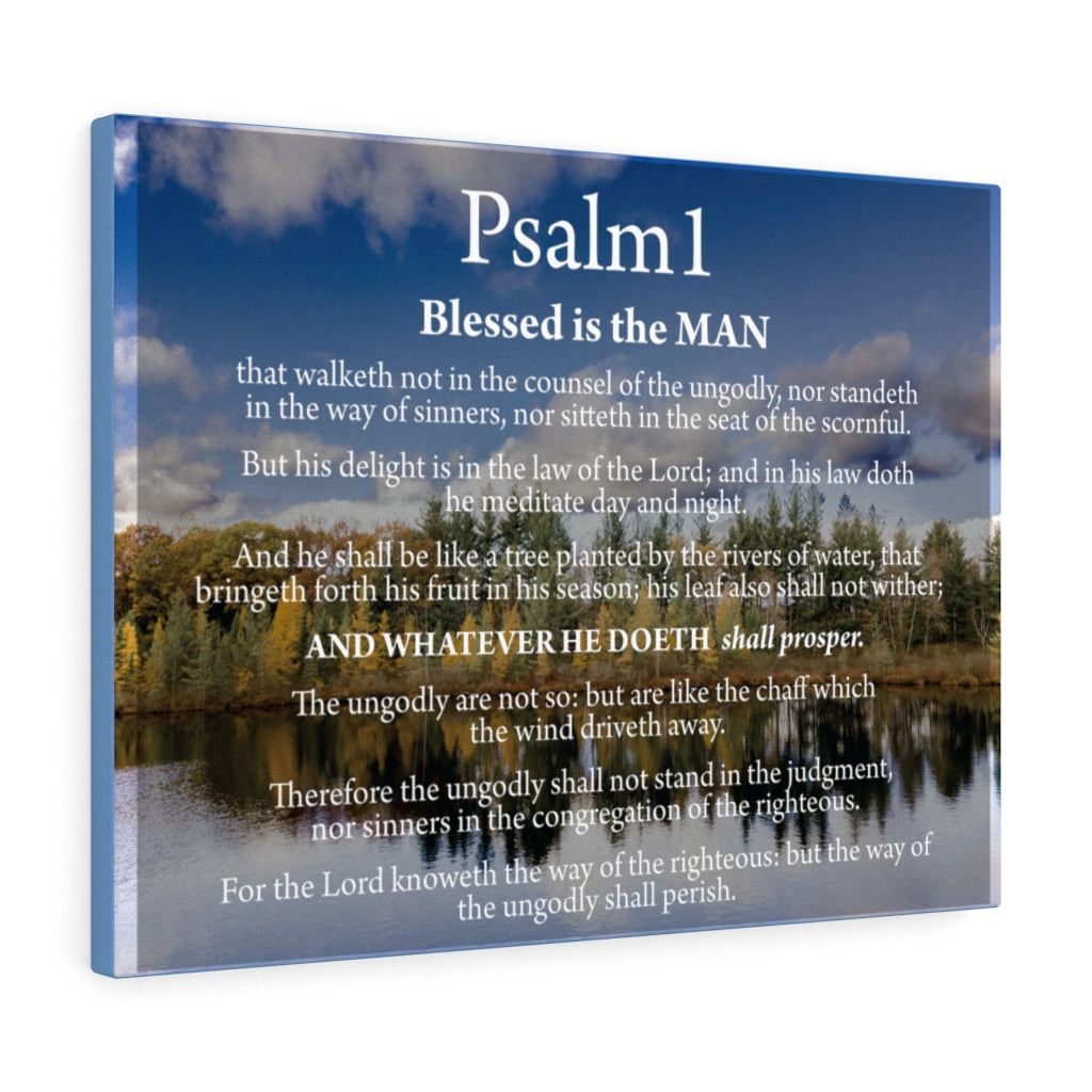 Scripture Walls Way to Righteousness Psalm 1 Bible Verse Canvas Christian Wall Art Ready to Hang Unframed-Express Your Love Gifts
