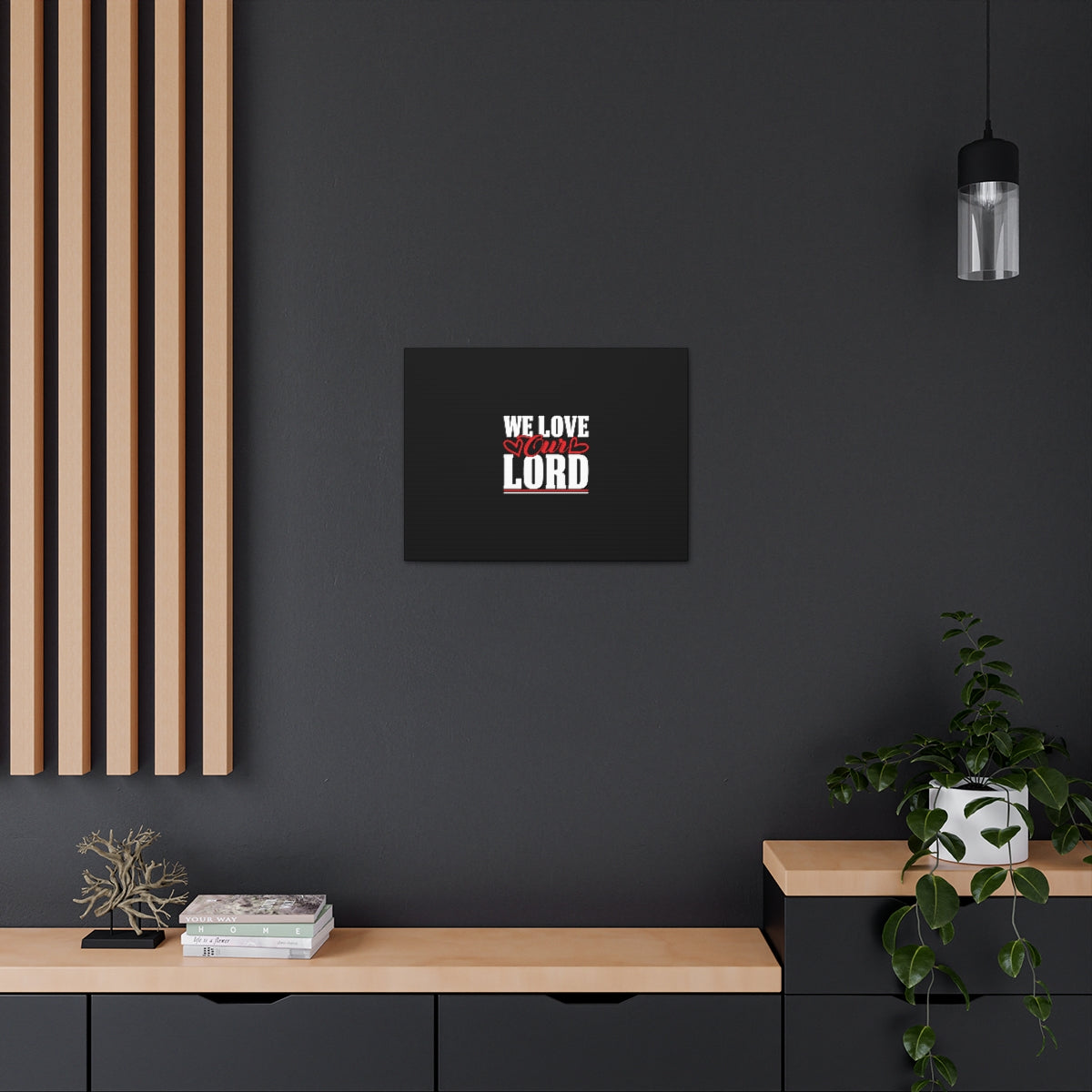 Scripture Walls We Love Our Lord Luke 10:27 Black Christian Wall Art Bible Verse Print Ready to Hang Unframed-Express Your Love Gifts