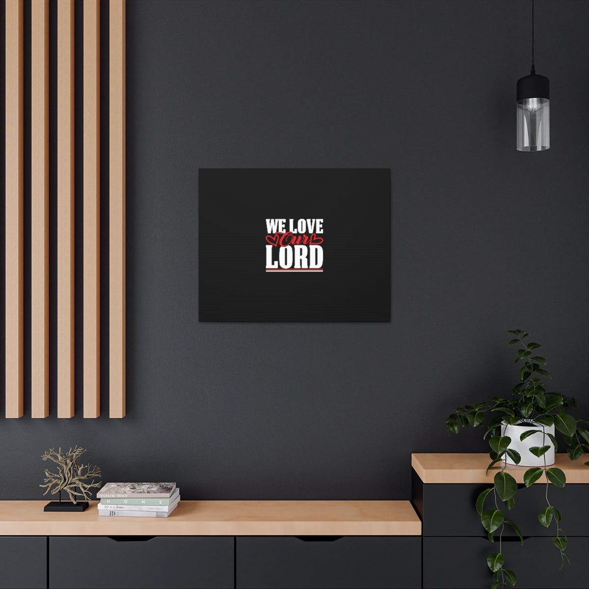 Scripture Walls We Love Our Lord Luke 10:27 Black Christian Wall Art Bible Verse Print Ready to Hang Unframed-Express Your Love Gifts