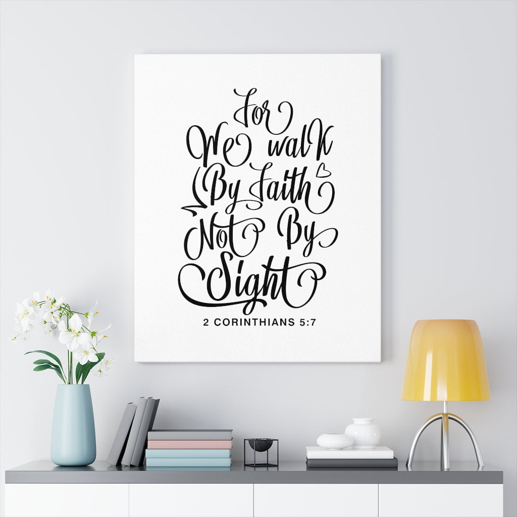 Scripture Walls We Walk By Faith 2 Corinthians 5:7 Bible Verse Canvas Christian Wall Art Ready to Hang Unframed-Express Your Love Gifts