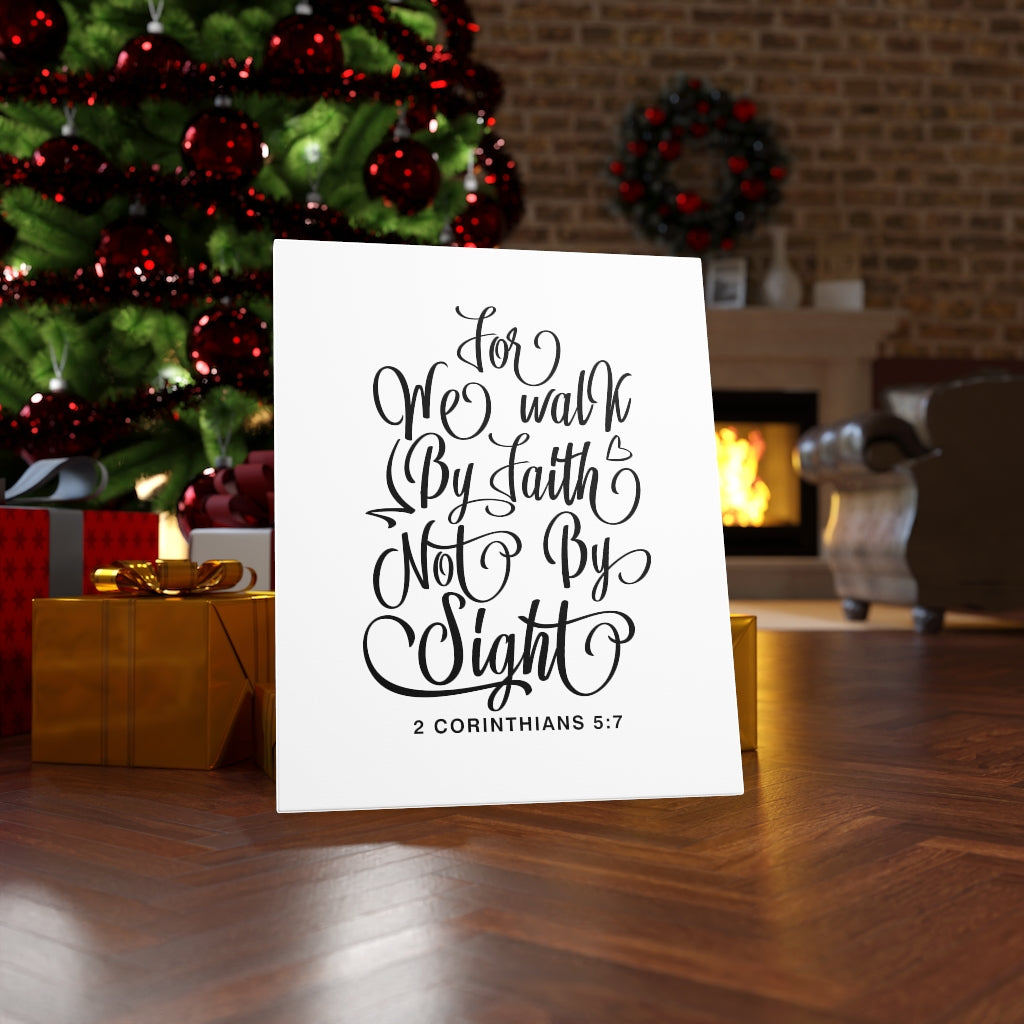 Scripture Walls We Walk By Faith 2 Corinthians 5:7 Bible Verse Canvas Christian Wall Art Ready to Hang Unframed-Express Your Love Gifts