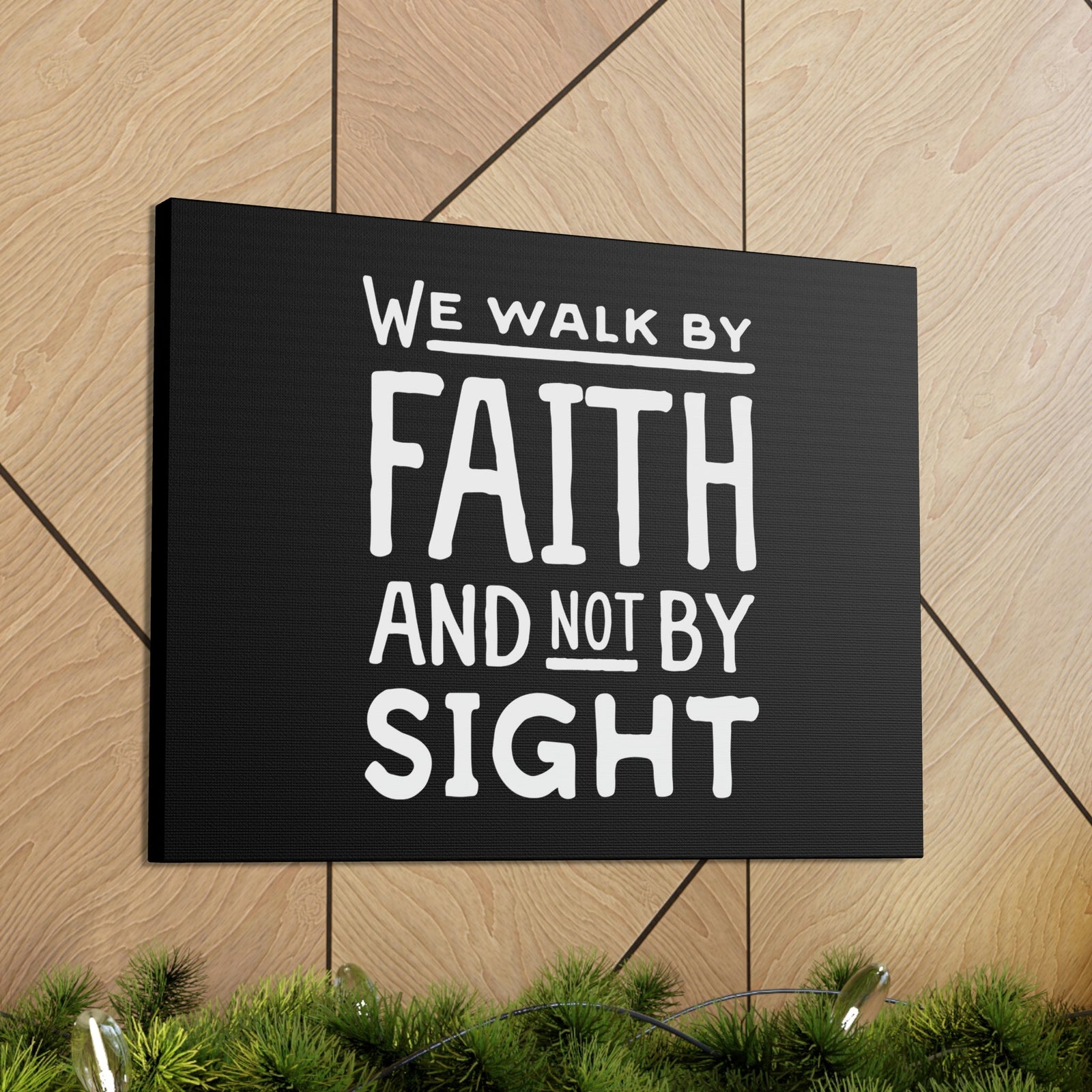Scripture Walls We Walk By Faith 2 Corinthians 5:7 Underlined Black Christian Wall Art Bible Verse Print Ready to Hang Unframed-Express Your Love Gifts