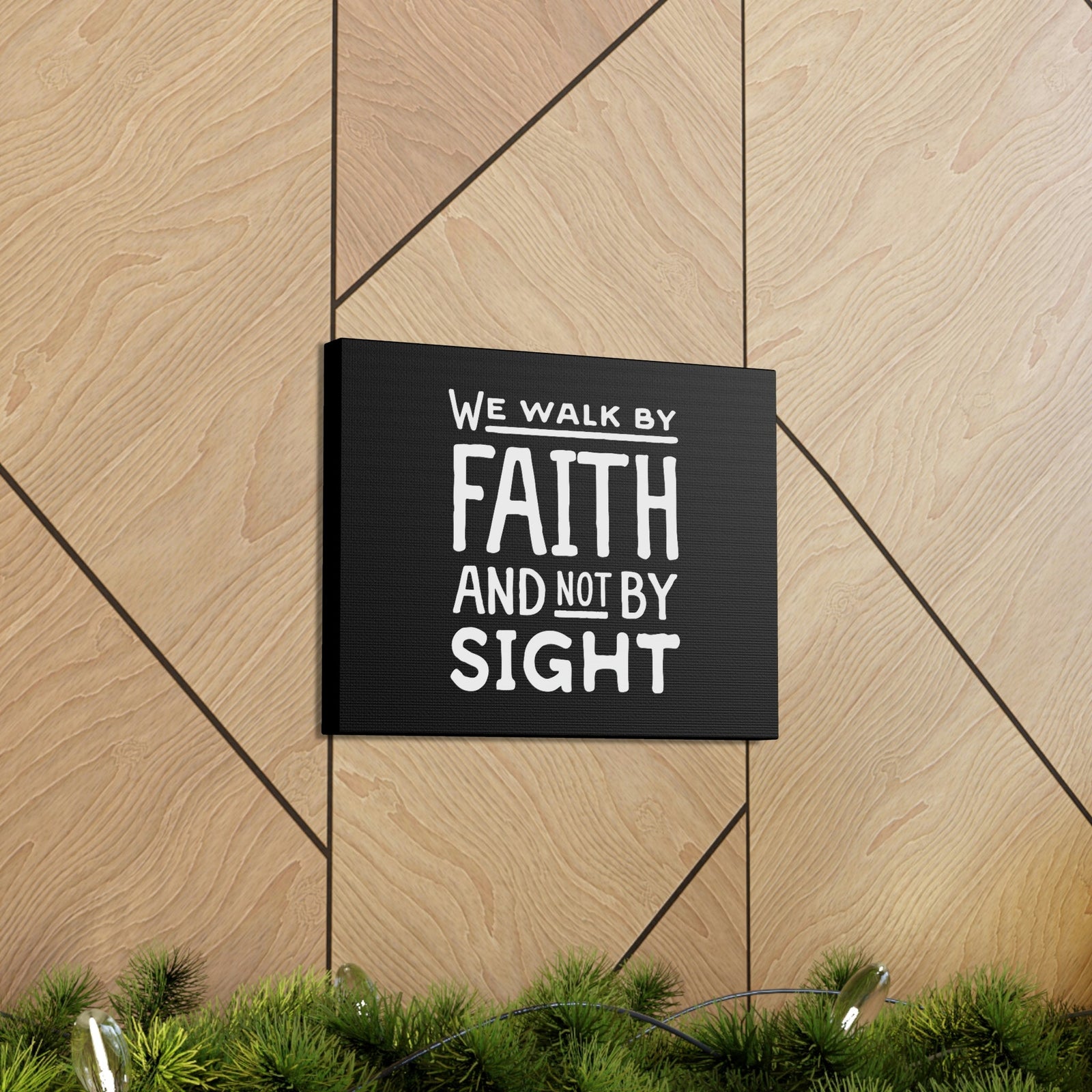 Scripture Walls We Walk By Faith 2 Corinthians 5:7 Underlined Black Christian Wall Art Bible Verse Print Ready to Hang Unframed-Express Your Love Gifts