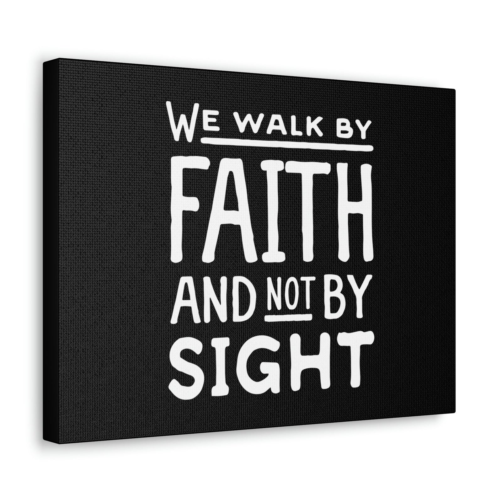 Scripture Walls We Walk By Faith 2 Corinthians 5:7 Underlined Black Christian Wall Art Bible Verse Print Ready to Hang Unframed-Express Your Love Gifts