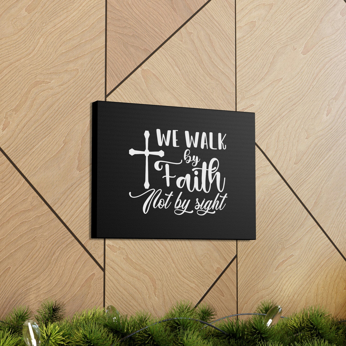 Scripture Walls We Walk By Faith Not By Sight 2 Corinthians 5:7 White Cross Christian Wall Art Bible Verse Print Ready to Hang Unframed-Express Your Love Gifts