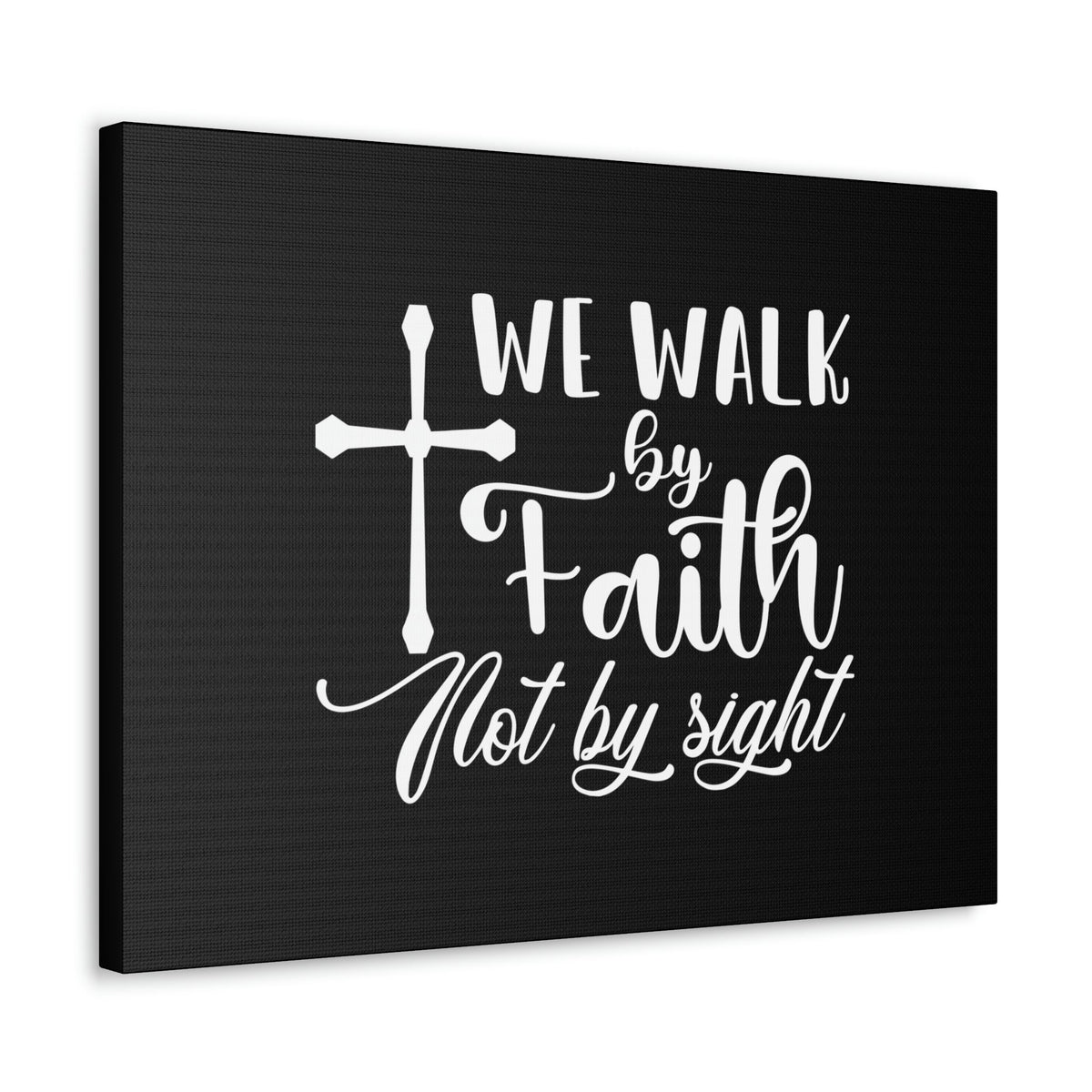 Scripture Walls We Walk By Faith Not By Sight 2 Corinthians 5:7 White Cross Christian Wall Art Bible Verse Print Ready to Hang Unframed-Express Your Love Gifts