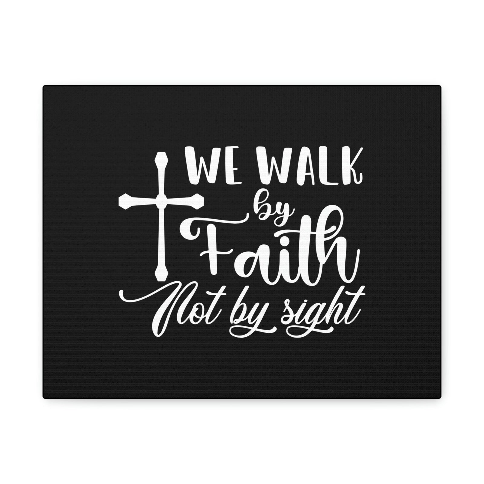 Scripture Walls We Walk By Faith Not By Sight 2 Corinthians 5:7 White Cross Christian Wall Art Bible Verse Print Ready to Hang Unframed-Express Your Love Gifts