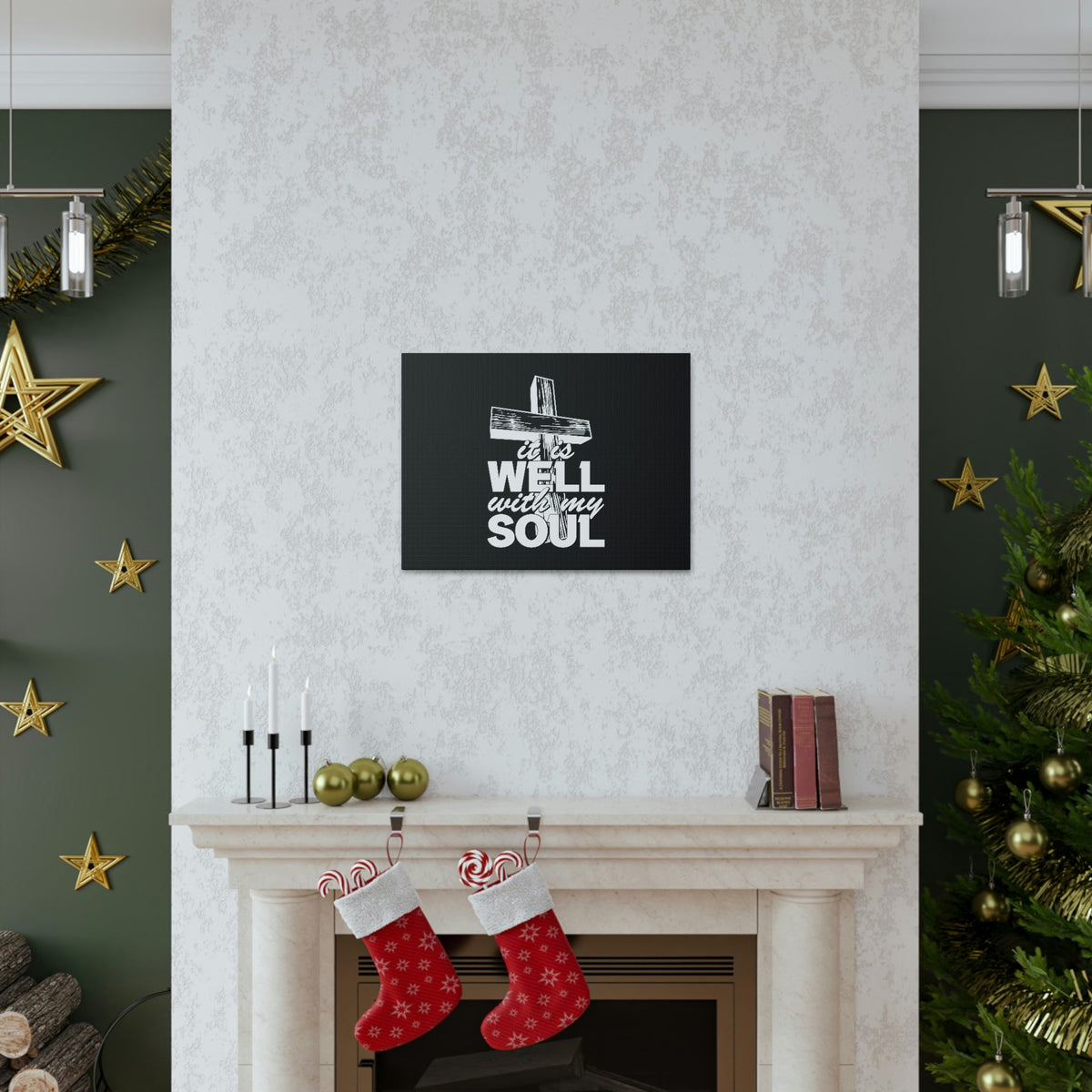 Scripture Walls Well With My Soul Psalm 42:7 Cross Christian Wall Art Bible Verse Print Ready to Hang Unframed-Express Your Love Gifts