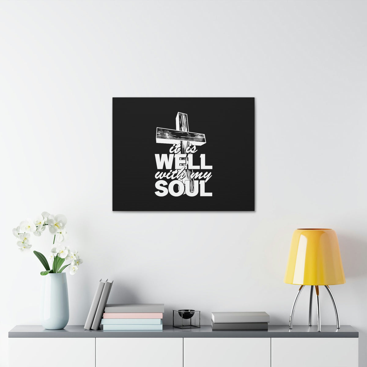 Scripture Walls Well With My Soul Psalm 42:7 Cross Christian Wall Art Bible Verse Print Ready to Hang Unframed-Express Your Love Gifts