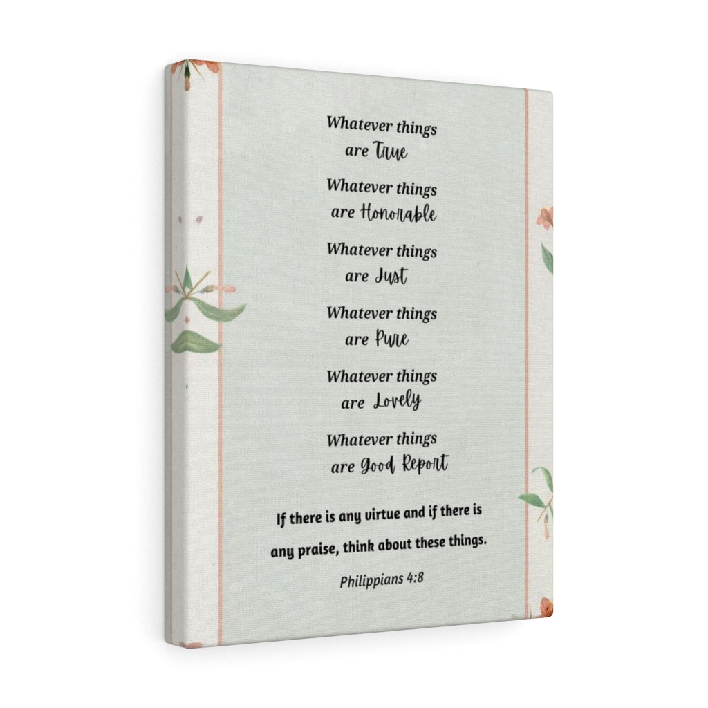 Scripture Walls Whatever Things Are True Philippians 4:8 Bible Verse Canvas Christian Wall Art Ready to Hang Unframed-Express Your Love Gifts
