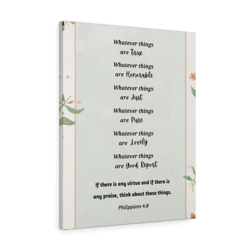 Scripture Walls Whatever Things Are True Philippians 4:8 Bible Verse Canvas Christian Wall Art Ready to Hang Unframed-Express Your Love Gifts