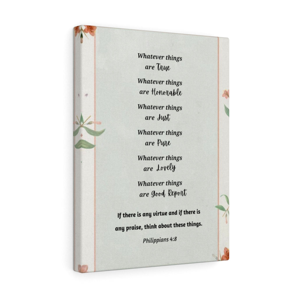 Scripture Walls Whatever Things Are True Philippians 4:8 Bible Verse Canvas Christian Wall Art Ready to Hang Unframed-Express Your Love Gifts