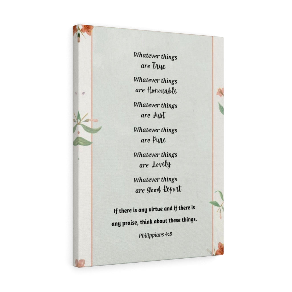 Scripture Walls Whatever Things Are True Philippians 4:8 Bible Verse Canvas Christian Wall Art Ready to Hang Unframed-Express Your Love Gifts