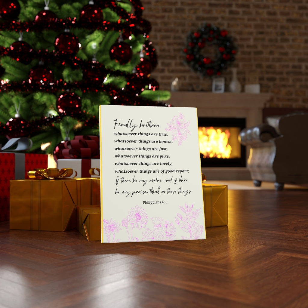 Scripture Walls Whatsoever Things Are Philippians 4:8 Bible Verse Canvas Christian Wall Art Ready to Hang Unframed-Express Your Love Gifts