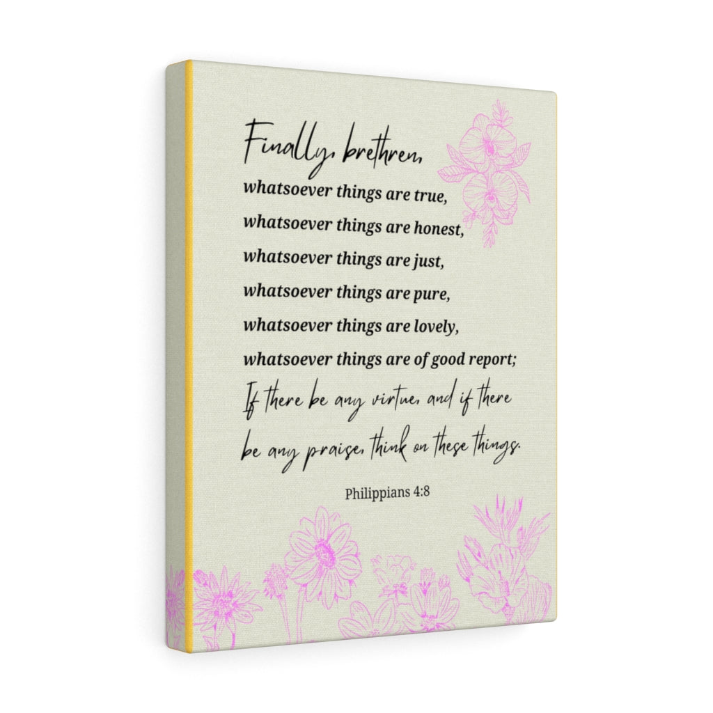 Scripture Walls Whatsoever Things Are Philippians 4:8 Bible Verse Canvas Christian Wall Art Ready to Hang Unframed-Express Your Love Gifts