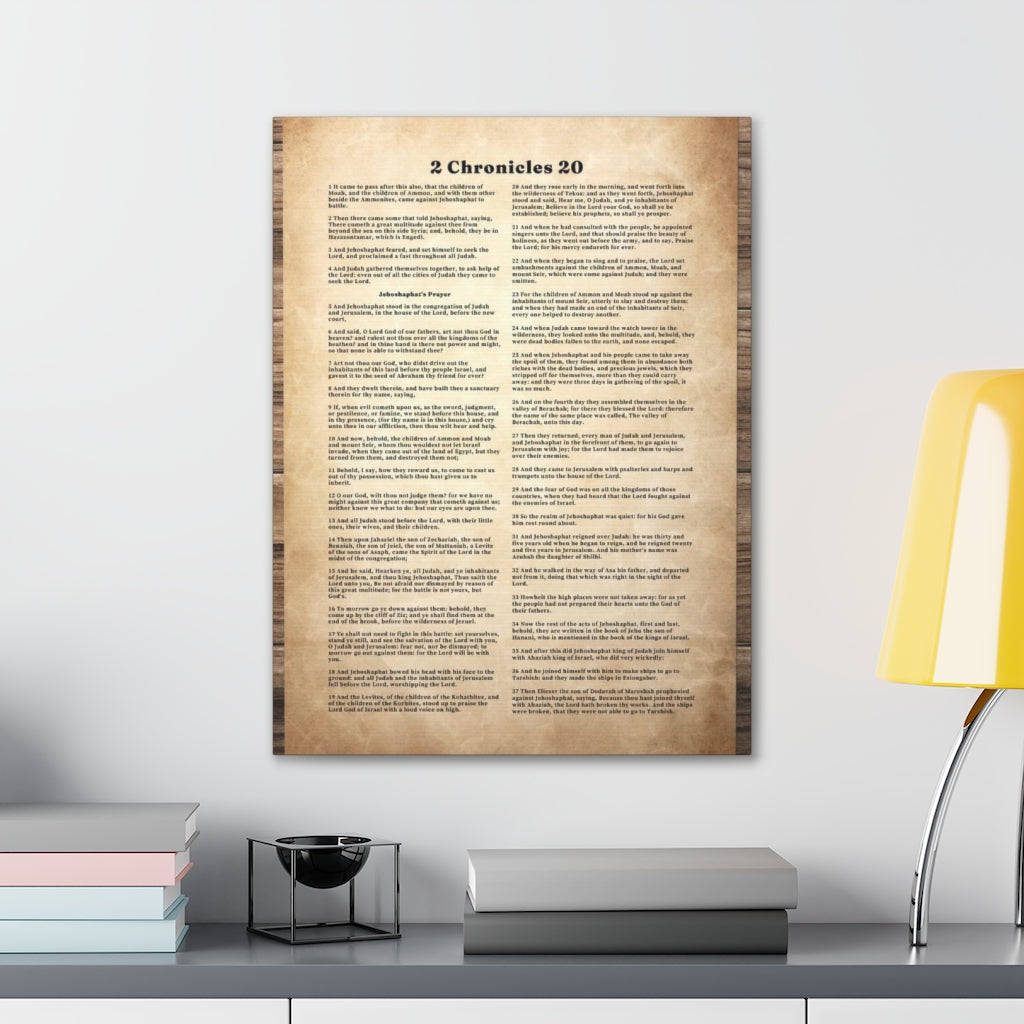 Scripture Walls When You Are Overwhelmed 2 Chronicles 20 Bible Verse Canvas Christian Wall Art Ready to Hang Unframed-Express Your Love Gifts
