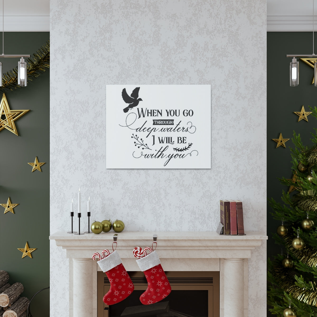 Scripture Walls When You Go Isaiah 43:2 Christian Wall Art Print Ready to Hang Unframed-Express Your Love Gifts