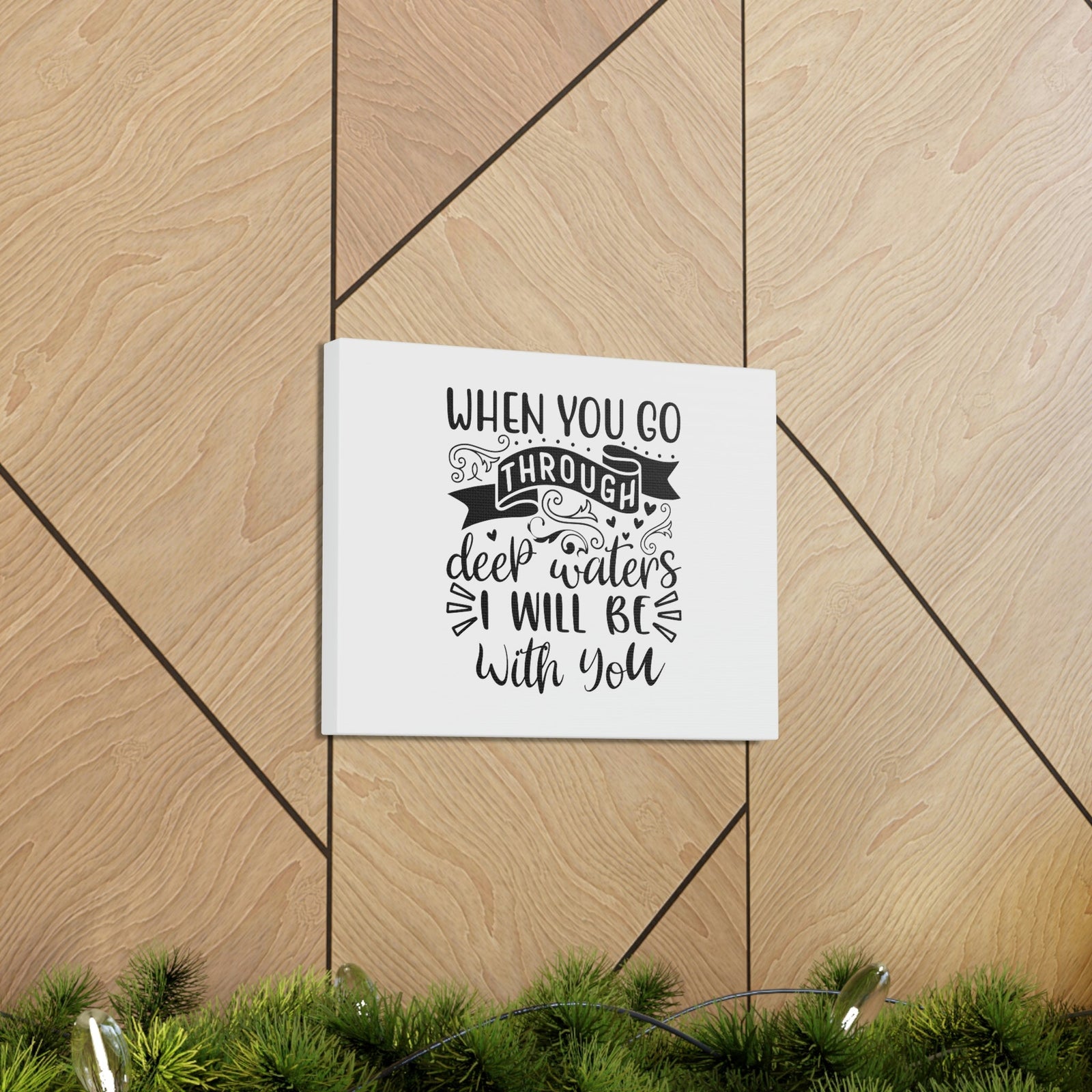 Scripture Walls When You Go Through Deep Waters Isaiah 43:2 Christian Wall Art Bible Verse Print Ready to Hang Unframed-Express Your Love Gifts