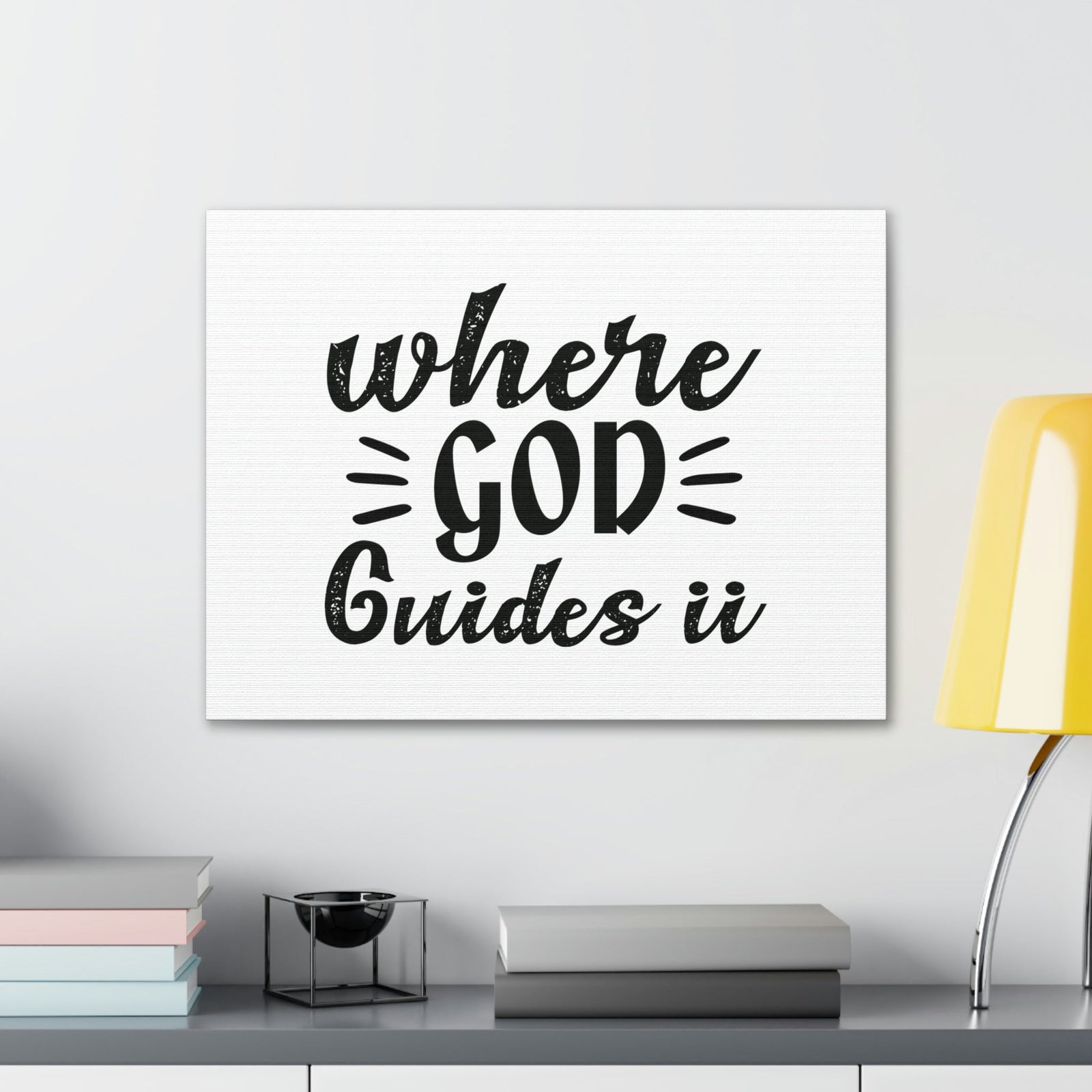 Scripture Walls Where God Guides U Psalm 119:105 Christian Wall Art Bible Verse Print Ready to Hang Unframed-Express Your Love Gifts