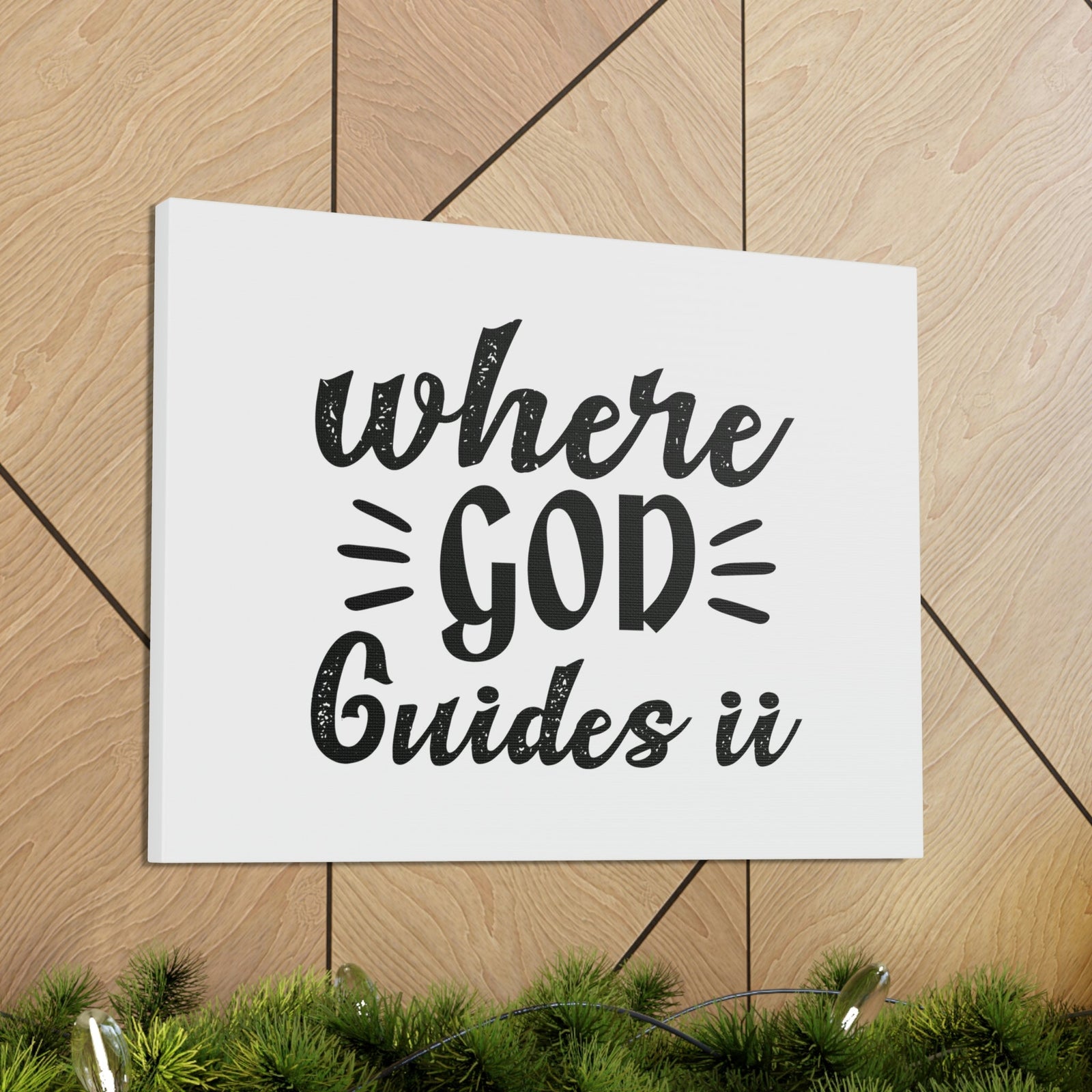 Scripture Walls Where God Guides U Psalm 119:105 Christian Wall Art Bible Verse Print Ready to Hang Unframed-Express Your Love Gifts