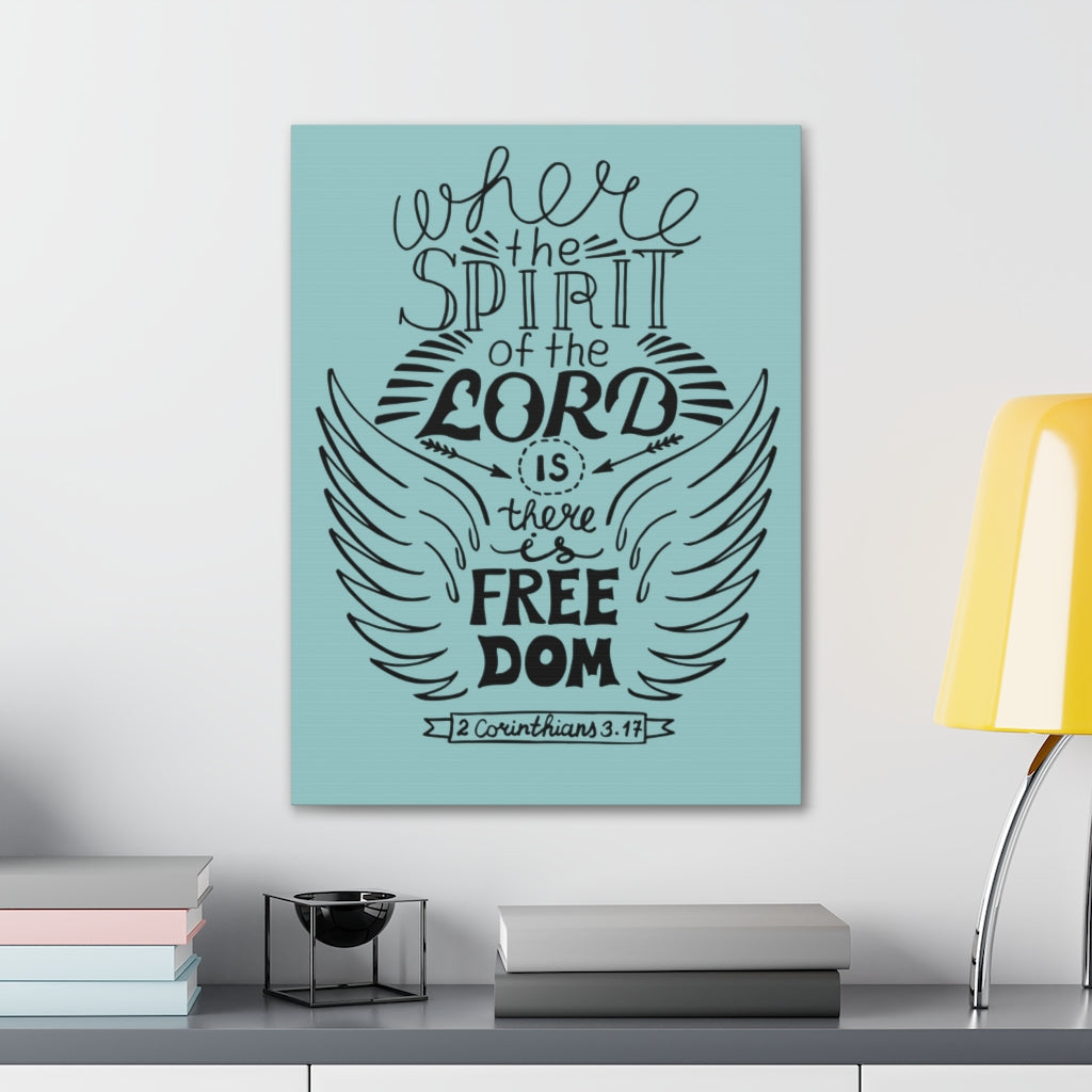 Scripture Walls Where The Spirit Of The Lord 2 Corinthians 3:17 Bible Verse Canvas Christian Wall Art Ready To Hang Unframed-Express Your Love Gifts